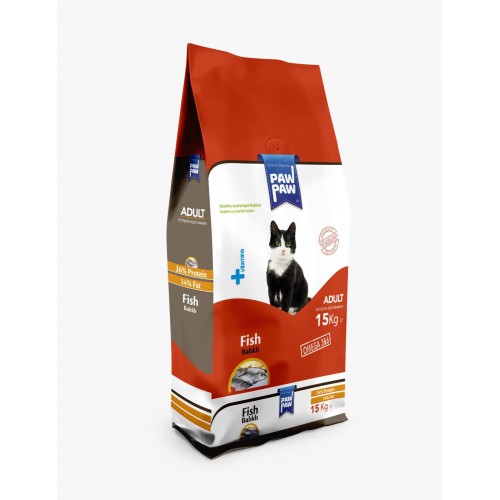 Paw Paw  Balıklı Yetişkin Kedi Maması 15 Kg